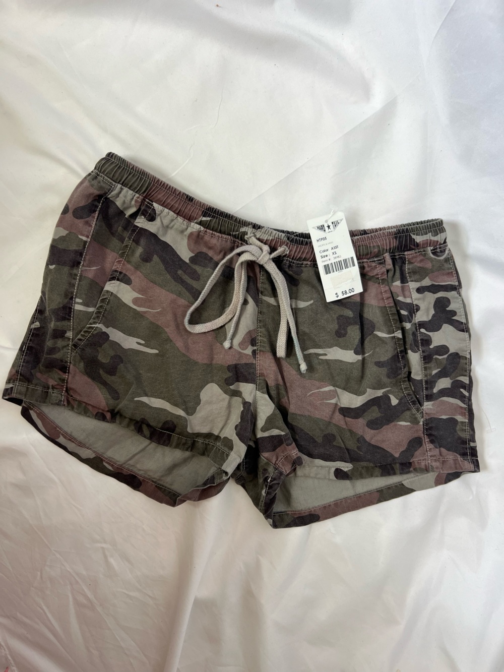 NWT Womens HARD TAIL Camo 100% Tencel Y2K Shorts
